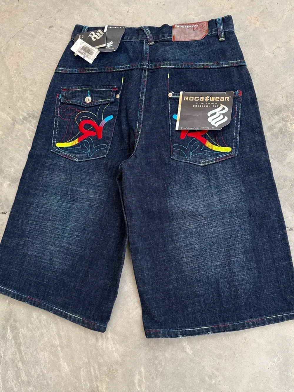 Y2K Rocawear Deadstock Embroidered Baggy Denim Jorts Shorts
